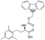 (R)-2-(9H-FLUOREN-9-YLMETHOXYCARBONYLAMINO)-4-(2,4,6-TRIMETHYL-PHENYL)-BUTYRIC ACID 结构式