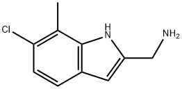[(6-CHLORO-7-METHYL-1H-INDOL-2-YL)-METHYL]AMINE 结构式