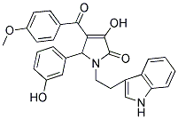 3-Hydroxy-5-(3-hydroxyphenyl)-1-[2-(1H-indol-3-yl)ethyl]-4-(4-methoxybenzoyl)-1,5-dihydro-2H-pyrrol-2-one 结构式