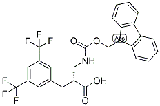 (R)-3-(3,5-BIS-TRIFLUOROMETHYL-PHENYL)-2-[(9H-FLUOREN-9-YLMETHOXYCARBONYLAMINO)-METHYL]-PROPIONIC ACID 结构式