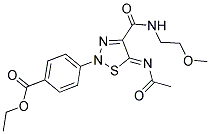 Ethyl 4-[(5Z)-5-(acetylimino)-4-{[(2-methoxyethyl)amino]carbonyl}-1,2,3-thiadiazol-2(5H)-yl]benzoate 结构式