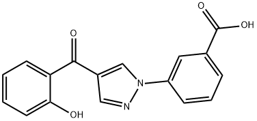 3-[4-(2-HYDROXYBENZOYL)-1H-PYRAZOL-1-YL]BENZENECARBOXYLIC ACID 结构式