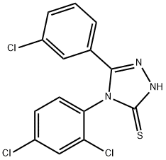 5-(3-氯苯基)-4-(2,4-二氯苯基)-4H-1,2,4-三唑-3-硫醇 结构式