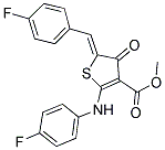 METHYL (5Z)-5-(4-FLUOROBENZYLIDENE)-2-[(4-FLUOROPHENYL)AMINO]-4-OXO-4,5-DIHYDROTHIOPHENE-3-CARBOXYLATE 结构式