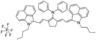 BENZO[CD]INDOLIUM, 1-BUTYL-2-[(E)-2-[3-[(E)-2-[1-BUTYLBENZO[CD]INDOL-2(1H)-YLIDENE]ETHYLIDENE]-2-(DIPHENYLAMINO)-1-CYCLOPENTEN-1-YL]ETHENYL]-HEXAFLUOROPHOSPHATE 结构式