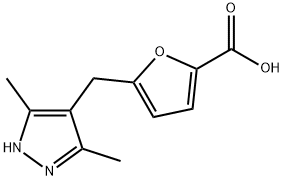 5-[(3,5-二甲基-1H-吡唑-4-基)甲基]-2-糠酸 结构式