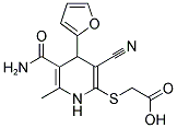 ([5-(AMINOCARBONYL)-3-CYANO-4-(2-FURYL)-6-METHYL-1,4-DIHYDROPYRIDIN-2-YL]THIO)ACETIC ACID 结构式