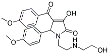 3-HYDROXY-1-{2-[(2-HYDROXYETHYL)AMINO]ETHYL}-4-(4-METHOXYBENZOYL)-5-(4-METHOXYPHENYL)-1,5-DIHYDRO-2H-PYRROL-2-ONE 结构式