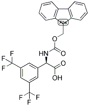 (R)-(3,5-BIS-TRIFLUOROMETHYL-PHENYL)-[(9H-FLUOREN-9-YLMETHOXYCARBONYLAMINO)]-ACETIC ACID 结构式