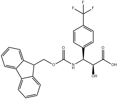 (2S,3S)-3-((((9H-芴-9-基)甲氧基)羰基)氨基)-2-羟基-3-(4-(三氟甲基)苯基)丙酸 结构式