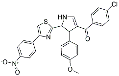 (4-CHLOROPHENYL)(4-(4-METHOXYPHENYL)-5-(4-(4-NITROPHENYL)THIAZOL-2-YL)-4,5-DIHYDRO-1H-PYRROL-3-YL)METHANONE 结构式