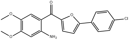 (2-AMINO-4,5-DIMETHOXY-PHENYL)-[5-(4-CHLORO-PHENYL)-FURAN-2-YL]-METHANONE 结构式