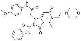 2-(2-(BENZO[D]THIAZOL-2-YL)-4-METHYL-5-(2-MORPHOLINOETHYL)-3,6-DIOXO-2,3,5,6-TETRAHYDROPYRAZOLO[4,3-C]PYRIDIN-1-YL)-N-(4-METHOXYPHENYL)ACETAMIDE 结构式