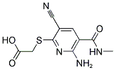 ((6-AMINO-3-CYANO-5-[(METHYLAMINO)CARBONYL]PYRIDIN-2-YL)THIO)ACETIC ACID 结构式