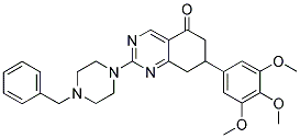 2-(4-BENZYLPIPERAZIN-1-YL)-7-(3,4,5-TRIMETHOXYPHENYL)-7,8-DIHYDROQUINAZOLIN-5(6H)-ONE 结构式