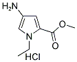 4-氨基-1-乙基-1H-吡咯-2-羧酸甲酯盐酸盐 结构式