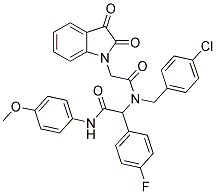 N-(4-CHLOROBENZYL)-2-(2,3-DIOXOINDOLIN-1-YL)-N-(1-(4-FLUOROPHENYL)-2-(4-METHOXYPHENYLAMINO)-2-OXOETHYL)ACETAMIDE 结构式