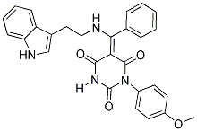 5-[(E)-{[2-(1H-INDOL-3-YL)ETHYL]AMINO}(PHENYL)METHYLIDENE]-1-(4-METHOXYPHENYL)-2,4,6(1H,3H,5H)-PYRIMIDINETRIONE 结构式