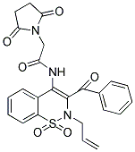 N-(2-ALLYL-3-BENZOYL-1,1-DIOXO-1,2-DIHYDRO-1LAMBDA~6~,2-BENZOTHIAZIN-4-YL)-2-(2,5-DIOXO-1-PYRROLIDINYL)ACETAMIDE 结构式