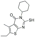 3-Cyclohexyl-6-ethyl-2-mercapto-5-methylthieno[2,3-d]pyrimidin-4(3H)-one 结构式