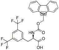 (R)-3-(3,5-BIS-TRIFLUOROMETHYL-PHENYL)-2-(9H-FLUOREN-9-YLMETHOXYCARBONYLAMINO)-PROPIONIC ACID 结构式