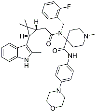 4-(2-((1R,3S)-2,2-DIMETHYL-3-(2-METHYL-1H-INDOL-3-YL)CYCLOPROPYL)-N-(2-FLUOROBENZYL)ACETAMIDO)-1-METHYL-N-(4-MORPHOLINOPHENYL)PIPERIDINE-4-CARBOXAMIDE 结构式