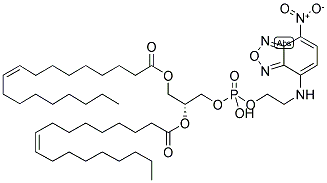 1,2-DIOLEOYL-SN-GLYCERO-3-PHOSPHOETHANOLAMINE, 7-NITROBENZOFURAZAN-LABELED 结构式
