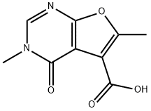 3,6-二甲基-4-氧代-3,4-二氢呋喃[2,3-D]嘧啶-5-甲酸 结构式