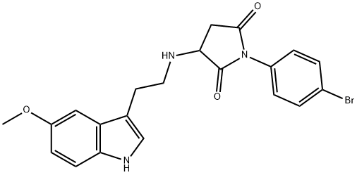 1-(4-Bromophenyl)-3-{[2-(5-methoxy-1H-indol-3-yl)ethyl]amino}pyrrolidine-2,5-dione 结构式
