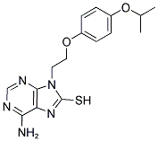 6-Amino-9-[2-(4-isopropoxyphenoxy)ethyl]-9H-purine-8-thiol 结构式