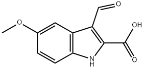 3-甲烷酰-5-甲氧基-1H-2-吲哚甲酸 结构式