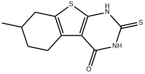 2-MERCAPTO-7-METHYL-5,6,7,8-TETRAHYDRO[1]BENZOTHIENO[2,3-D]PYRIMIDIN-4(3H)-ONE 结构式