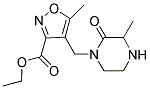 ETHYL 5-METHYL-4-[(3-METHYL-2-OXOPIPERAZIN-1-YL)METHYL]ISOXAZOLE-3-CARBOXYLATE 结构式