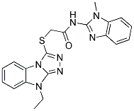 2-(9-ETHYL-9H-BENZO[4,5]IMIDAZO[2,1-C][1,2,4]TRIAZOL-3-YLSULFANYL)-N-(1-METHYL-1H-BENZOIMIDAZOL-2-YL)-ACETAMIDE 结构式