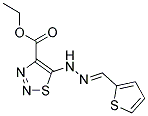 ETHYL 5-[(2E)-2-(THIEN-2-YLMETHYLENE)HYDRAZINO]-1,2,3-THIADIAZOLE-4-CARBOXYLATE 结构式