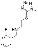 N-(2-FLUOROBENZYL)-2-((1-METHYL-1H-TETRAZOL-5-YL)THIO)ETHANAMINE 结构式