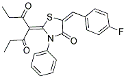 4-[(5E)-5-(4-FLUOROBENZYLIDENE)-4-OXO-3-PHENYL-1,3-THIAZOLIDIN-2-YLIDENE]HEPTANE-3,5-DIONE 结构式