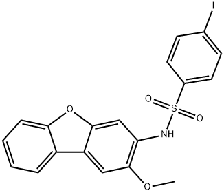 4-IODO-N-(2-METHOXYDIBENZO[B,D]FURAN-3-YL)BENZENESULFONAMIDE 结构式