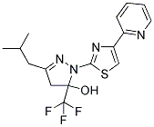 3-Isobutyl-1-(4-pyridin-2-yl-1,3-thiazol-2-yl)-5-(trifluoromethyl)-4,5-dihydro-1H-pyrazol-5-ol 结构式
