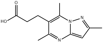 3-(2,5,7-三甲基-吡唑并[1,5-A]嘧啶-6-基)-丙酸 结构式
