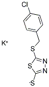 POTASSIUM 5-[(4-CHLOROBENZYL)THIO]-1,3,4-THIADIAZOLE-2-THIOLATE 结构式