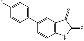 5-(4-Fluorophenyl)-1H-indole-2,3-dione 结构式