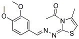 3,4-DIMETHOXYBENZALDEHYDE [(2E)-3-ACETYL-4-METHYL-1,3-THIAZOL-2(3H)-YLIDENE]HYDRAZONE 结构式