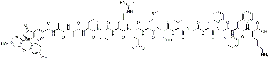5-FAM-AALVRQMSVAFFFK 结构式