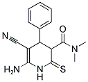 6-Amino-5-cyano-N,N-dimethyl-4-phenyl-2-thioxo-1,2,3,4-tetrahydropyridine-3-carboxamide 结构式