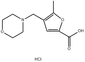 5-METHYL-4-MORPHOLIN-4-YLMETHYL-FURAN-2-CARBOXYLIC ACID HYDROCHLORIDE 结构式