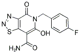 5-(4-FLUOROBENZYL)-6-HYDROXY-4-OXO-4,5-DIHYDRO[1,2,3]THIADIAZOLO[4,5-C]PYRIDINE-7-CARBOXAMIDE 结构式