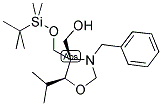 (4S,5S)-N-BENZYL-4-(T-BUTYLDIMETHYLSILYLOXYMETHYL)-4-HYDROXYMETHYL-5-ISOPROPYLOXAZOLIDINE 结构式