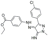 ETHYL 4-{(2E)-2-[3-(4-CHLOROPHENYL)-5-IMINO-1-METHYL-1,5-DIHYDRO-4H-PYRAZOL-4-YLIDENE]HYDRAZINO}BENZOATE 结构式