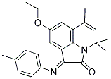 (E)-8-ETHOXY-4,4,6-TRIMETHYL-1-(P-TOLYLIMINO)-1H-PYRROLO[3,2,1-IJ]QUINOLIN-2(4H)-ONE 结构式